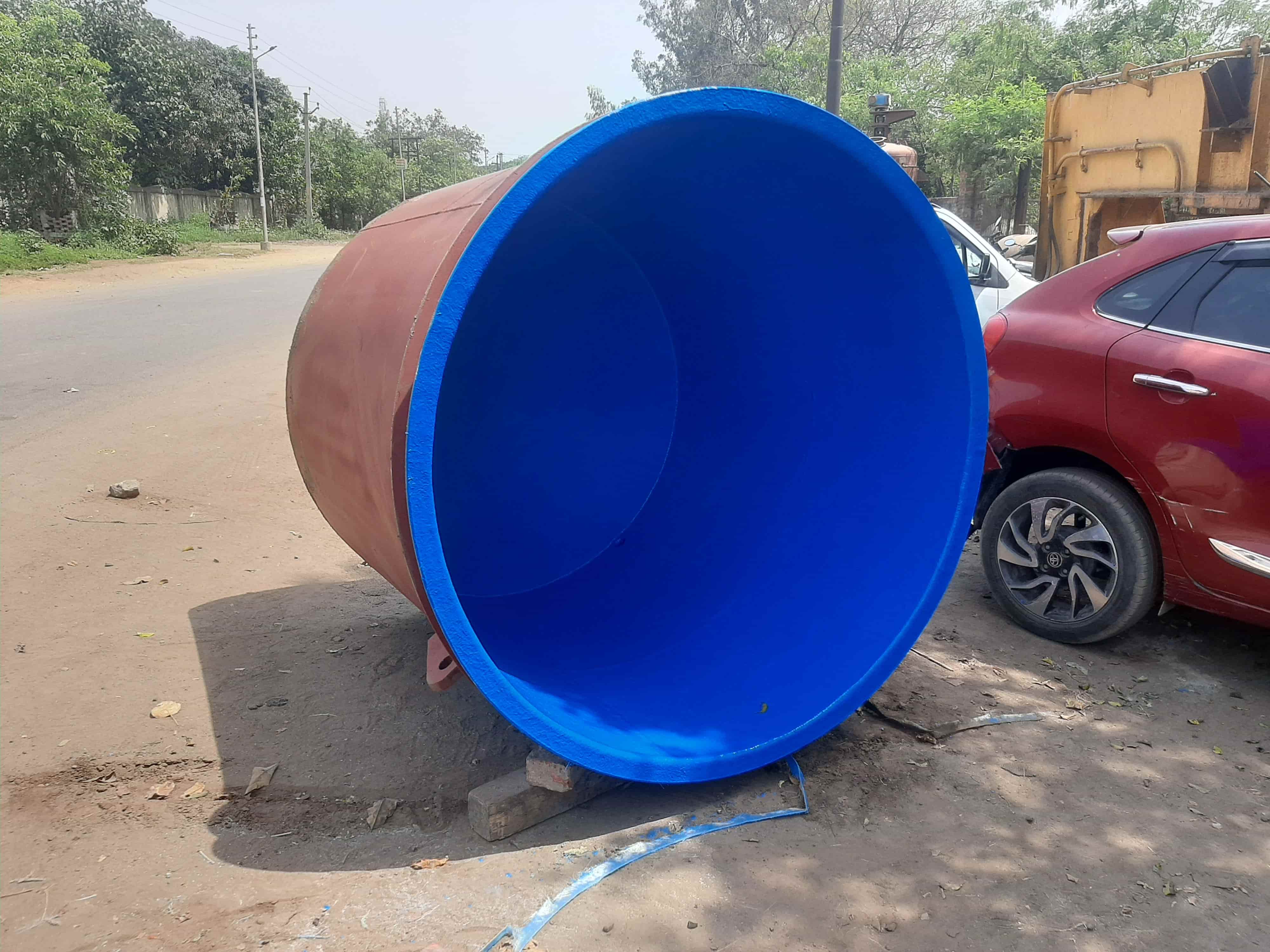 FRP Tank Lining Work inside an industrial facility